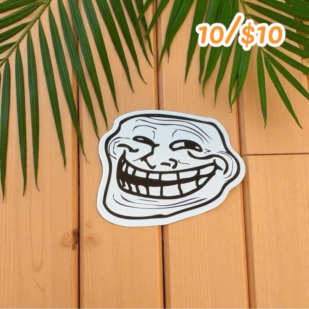 TROLL FACE Meme Sticker - 3” Gloss Finish